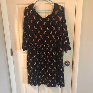 Forever 21 Navy Fox Print Dress